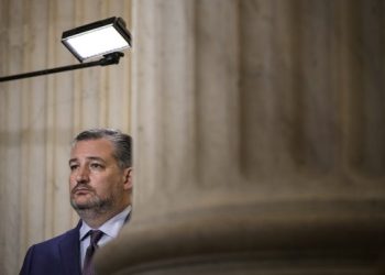 WASHINGTON, DC - APRIL 28:  U.S. Sen. Ted Cruz (R-TX) prepares for a television appearance after U.S. President Joe Biden's address to a joint session of Congress in the U.S. Capitol April 28, 2021 in Washington, DC. On the eve of his 100th day in office, Biden spoke about his plan to revive Americas economy and health as it continues to recover from a devastating pandemic. He delivered his speech before 200 invited lawmakers and other government officials instead of the normal 1600 guests because of the ongoing COVID-19 pandemic. (Photo by Drew Angerer/Getty Images)