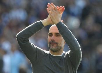 Josep Guardiola manager of Manchester City during the Premier League match at the AMEX Stadium, Brighton. Picture date: 12th May 2019. Picture credit should read: James Boardman/Sportimage PUBLICATIONxNOTxINxUK