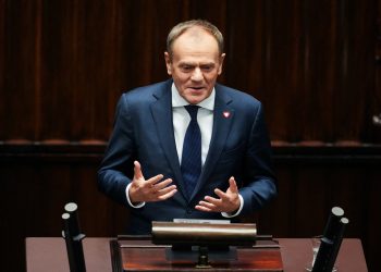 Newly appointed Polish Prime Minister Donald Tusk speaks during a parliament session, in Warsaw, Poland December 12, 2023. REUTERS/Aleksandra Szmigiel
